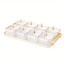 1-Piece 8-Compartment Snack Tray, BPA-Free Plastic Food-Grade Snack Organizer, Perfect for Nuts, Fruits, Candies, Potato Chips - Elegant Gold Decor for Home Entertainment, Party Snack Table Decoration, Party Snack Storage Box | Gold-Plated Tray