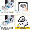 Household Wall-Mounted Key Box, Waterproof Secure Key Lockbox with Combination Lock, Large-Capacity Outdoor Key Safe for Storing Spare House Keys.grey