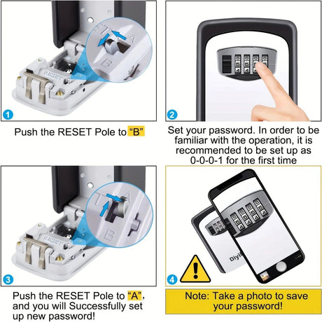 Household Wall-Mounted Key Box, Waterproof Secure Key Lockbox with Combination Lock, Large-Capacity Outdoor Key Safe for Storing Spare House Keys.grey