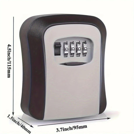 Household Wall-Mounted Key Box, Waterproof Secure Key Lockbox with Combination Lock, Large-Capacity Outdoor Key Safe for Storing Spare House Keys.BLACK