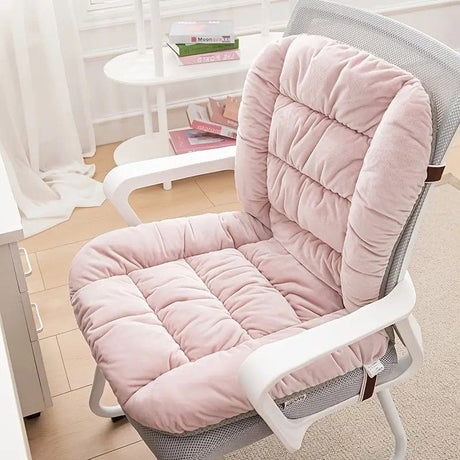 Winter Thick Fleece Seat & Back Cushion Set - 90cm Sofa Office Chair Warmer (YELLOW)