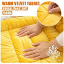 Winter Thick Fleece Seat & Back Cushion Set - 90cm Sofa Office Chair Warmer （sandy beige）
