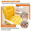 Winter Thick Fleece Seat & Back Cushion Set - 90cm Sofa Office Chair Warmer （sandy beige）