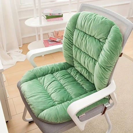 Winter Thick Fleece Seat & Back Cushion Set - 90cm Sofa Office Chair Warmer （sandy beige）