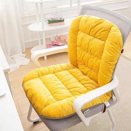 Winter Thick Fleece Seat & Back Cushion Set - 90cm Sofa Office Chair Warmer （sandy beige）