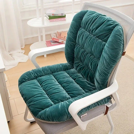 Winter Thick Fleece Seat & Back Cushion Set - 90cm Sofa Office Chair Warmer （sandy beige）