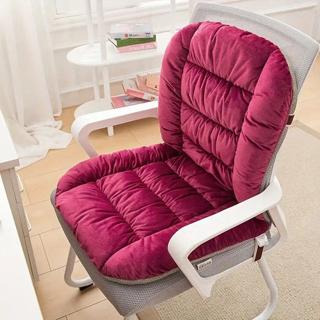 Winter Thick Fleece Seat & Back Cushion Set - 90cm Sofa Office Chair Warmer (ORANGE)