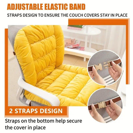 Winter Thick Fleece Seat & Back Cushion Set - 90cm Sofa Office Chair Warmer （dark green）