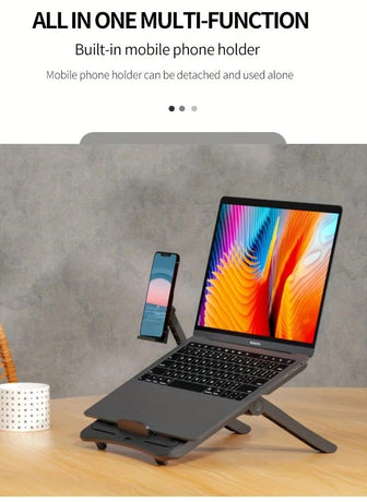 Multifunctional Laptop Stand: Portable and Foldable, 7-Level Height Adjustment, Efficient Heat Dissipation, Stable Load-Bearing