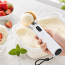 Rechargeable Smart Heated Ice Cream Scoop, 3 Temperature Settings for Quick Scooping, Zinc Alloy Head with Silicone Handle, Type-C Charging, Essential Home Dessert Tool./PINK