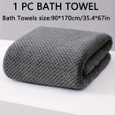 Modern Pineapple Grid Design Ultra-Soft Coral Fleece Bath Towel｜90x170cm Extra Thick Strong Absorption, Suitable for Bathroom, Gym, Hotel, and Home Use.(white)