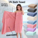 Modern Pineapple Grid Design Ultra-Soft Coral Fleece Bath Towel｜90x170cm Extra Thick Strong Absorption, Suitable for Bathroom, Gym, Hotel, and Home Use.(dark blue)