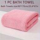 Modern Pineapple Grid Design Ultra-Soft Coral Fleece Bath Towel｜90x170cm Extra Thick Strong Absorption, Suitable for Bathroom, Gym, Hotel, and Home Use.(dark blue)