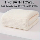 Modern Pineapple Grid Design Ultra-Soft Coral Fleece Bath Towel｜90x170cm Extra Thick Strong Absorption, Suitable for Bathroom, Gym, Hotel, and Home Use.(ORANGE)