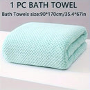 Modern Pineapple Grid Design Ultra-Soft Coral Fleece Bath Towel｜90x170cm Extra Thick Strong Absorption, Suitable for Bathroom, Gym, Hotel, and Home Use.(ORANGE)
