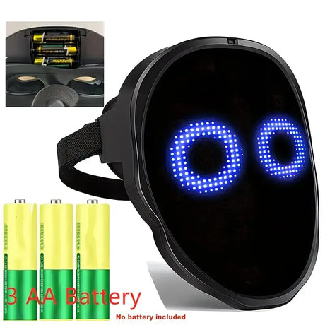 Smart LED Gesture-Sensing Light-Up Mask, 45 Dynamic + 70 Static Patterns, Party Atmosphere Essential / USB Rechargeable Version