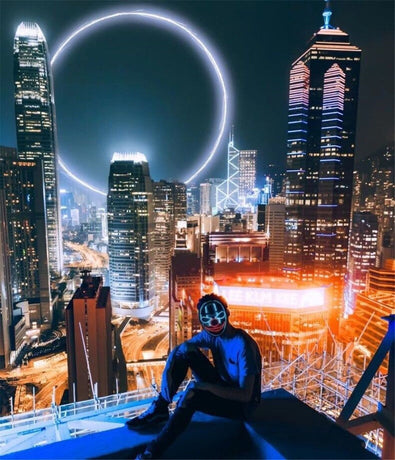 Smart LED Gesture-Sensing Light-Up Mask, 45 Dynamic + 70 Static Patterns, Party Atmosphere Essential / USB Rechargeable Version