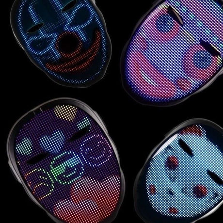 Smart LED Gesture-Sensing Light-Up Mask, 45 Dynamic + 70 Static Patterns, Party Atmosphere Essential / USB Rechargeable Version
