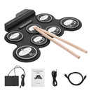 Portable Roll-Up Electronic Drum: Seven Pads with Realistic Feel, Silent Practice, Foldable and Easy to Carry Anywhere