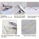 Handheld Sewing Machine, Mini Portable Sewing Machine, Quick Handheld Sewing Tool, Suitable for Fabric and Clothing (Batteries Not Included, Requires 4 AA Batteries), Colors of Fabric and Thread Spool in Accessories Are Random