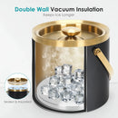 3L Stainless Steel Double-Wall Vacuum Ice Bucket with Lid & Tongs – Home & Commercial Champagne Cooler.(black)
