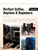 Portable 20Bar High - Pressure Extraction Coffee Machine, 80ml Stainless Steel Water Tank + Foldable Stand, Low - Battery Alert & Real - Time Temperature Control, Enjoy Barista - Quality Coffee on the Go, at Office or While Driving。black