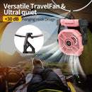 PINK 2-in-1 Portable Fan & Light, Quiet & Cool for Outdoor Use