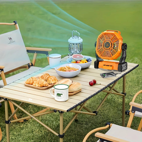 PINK 2-in-1 Portable Fan & Light, Quiet & Cool for Outdoor Use