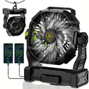 GREEN 2-in-1 Portable Fan & Light, Quiet & Cool for Outdoor Use