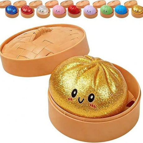Simulated Smiley Steamed Bun Squishy Toy, Cute Stress Relief Plaything, Soft Slow-Rebound Texture, Adorable Desktop Decor（White pinching）