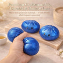 Simulated Smiley Steamed Bun Squishy Toy, Cute Stress Relief Plaything, Soft Slow-Rebound Texture, Adorable Desktop Decor(Blue pinching)