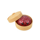 Simulated Smiley Steamed Bun Squishy Toy, Cute Stress Relief Plaything, Soft Slow-Rebound Texture, Adorable Desktop Decor(Blue pinching)