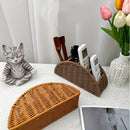 Handwoven Remote Control Storage Box, eco-friendly material, large capacity for categorized storage, fits coffee tables and desktops, easily eliminates clutter, adding a natural and warm touch to your home.（brown）