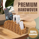Handwoven Remote Control Storage Box, eco-friendly material, large capacity for categorized storage, fits coffee tables and desktops, easily eliminates clutter, adding a natural and warm touch to your home.（brown）