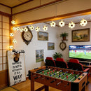 Football Shaped LED String Light, Warm Yellow Soft Glow, Cozy Decoration for Bedroom and Party. Battery Powered, 1.5 Meters with 10 Lights.