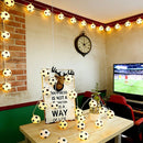 Football Shaped LED String Light, Warm Yellow Soft Glow, Cozy Decoration for Bedroom and Party. Battery Powered, 3Meters with 20 Lights.