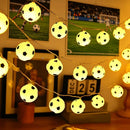 Football Shaped LED String Light, Warm Yellow Soft Glow, Cozy Decoration for Bedroom and Party. USB Powered, 3 Meters with 20Lights.