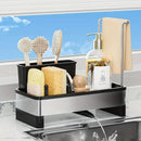 No Drill 360° Rotating Drain Sponge Holder with Tray Kitchen Sink Organizer(WHITE)