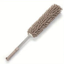 khaki  Household Cleaning Duster / Static Duster / Dust Sweeper / Telescopic & Non-Shedding / Washable & Bendable / High-Reach Cleaning Tool / Cleaning Tools & Supplies