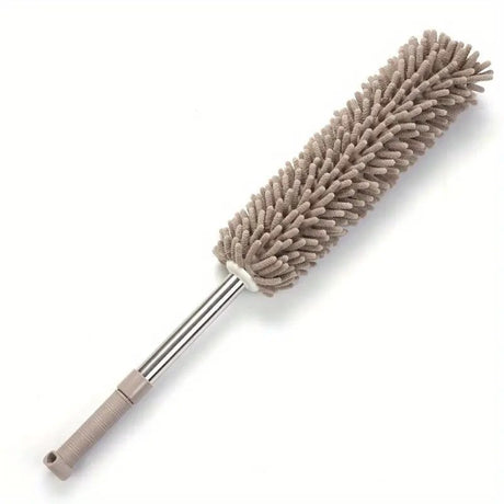 khaki  Household Cleaning Duster / Static Duster / Dust Sweeper / Telescopic & Non-Shedding / Washable & Bendable / High-Reach Cleaning Tool / Cleaning Tools & Supplies