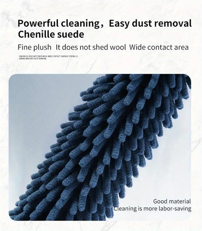 khaki  Household Cleaning Duster / Static Duster / Dust Sweeper / Telescopic & Non-Shedding / Washable & Bendable / High-Reach Cleaning Tool / Cleaning Tools & Supplies