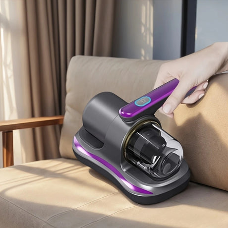 purple Wireless Mite Removal Vacuum: Blue Light Sterilization, Deep Cleaning for Beds & Cars, Long Battery Life, One-Touch Purity
