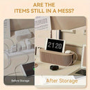 1 Multi-Scene Cable Storage Box Durable Desktop TV Cable Management System with Lid  Scratch-Resistant Storage Case, Suitable for Power Strips, Chargers, and Home Office Supplies.(light brown)