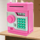 Children's Password Piggy Bank, Dual Lock,BLUE  Automatic Bill Intake, Develops Savings Habit, Multiple Colors Available, Battery Not Included
