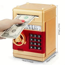 PINK Children's Password Piggy Bank, Stores Coins & Paper Money, Auto Roll-Up, Sound & Light Interaction, Fosters Good Savings Habits. Battery Not Included
