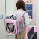 Pet Backpack Portable Transparent Foldable Comfort Design Hands-Free Travel for Cats Small Dogs(grey)