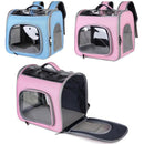 Pet Backpack Portable Transparent Foldable Comfort Design Hands-Free Travel for Cats Small Dogs(grey)