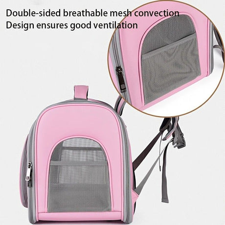 Pet Backpack Portable Transparent Foldable Comfort Design Hands-Free Travel for Cats Small Dogs(grey)
