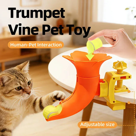Manual Ball Launcher: Adjustable Difficulty, No Batteries Needed, Clip-On Automatic Ball Dispensing, Human-Pet Interaction and Solo Play All in One
