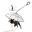 Bendable transparent pet umbrella with leash chain, rain or shine, one umbrella for outdoor pet walks
